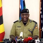 Uganda’s police spokesperson Fred Enanga addresses the media on the rescue of Kimberley Sue Endecott at the police headquarters in Kampala