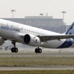 FILE PHOTO: The Airbus A320neo takes off during its first flight event in Colomiers near Toulouse, southwestern France