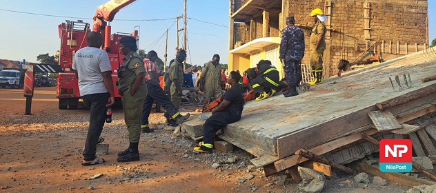 collapsed building